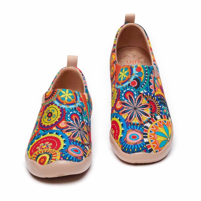 UIN Women's Blossom Painted Fashion Sneaker Canvas Slip-On Travel Shoes (8.5) - Image 3
